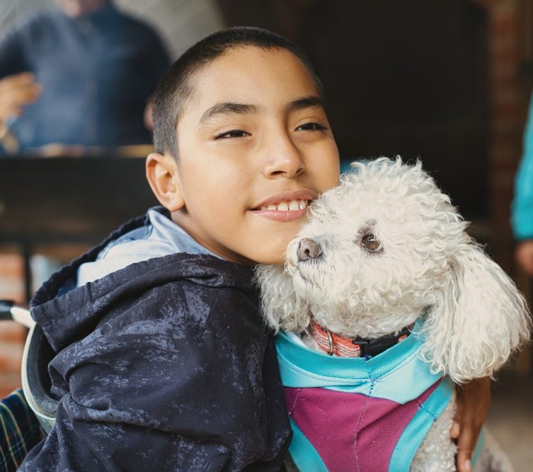Disabled man with dog